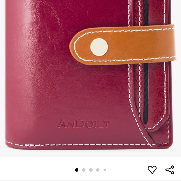 NIB ANDOILT Wallets Genuine Leather Small Bifold Wallet RFID Blocking - Picture 8 of 11